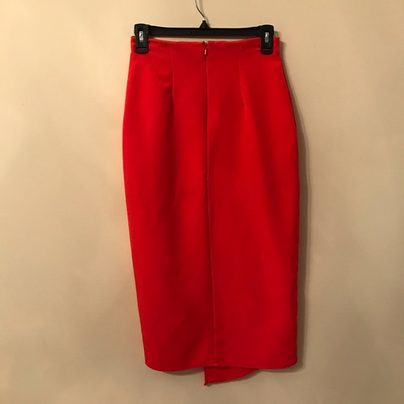 ASOS Red Faux Wrap Skirt - Picture 2 of 6